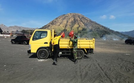 Pasca Yadnya Kasada, Polres Probolinggo Fokus Jaga Kebersihan Lingkungan
